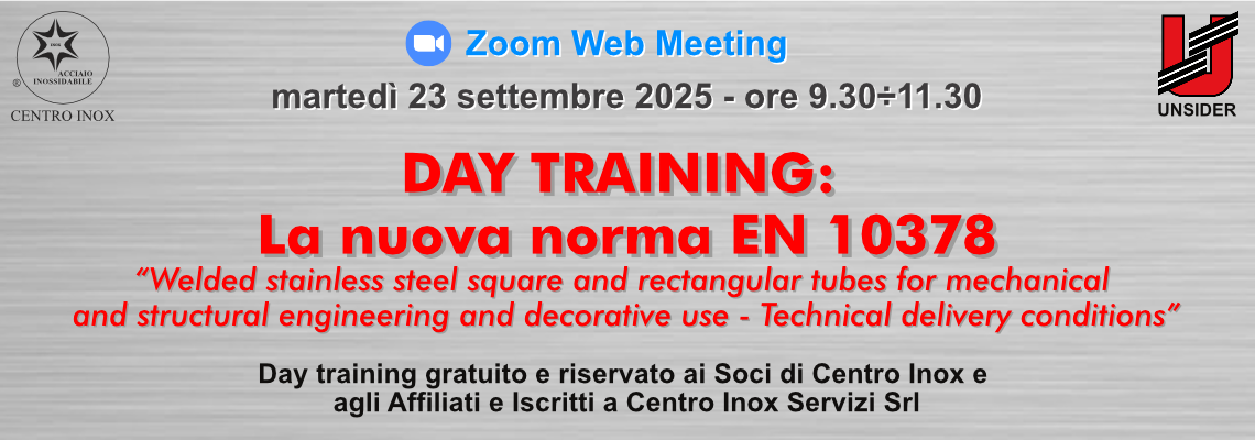 DAY TRAINING: LA NUOVA NORMA EN 10378